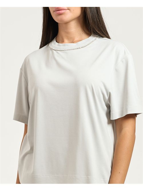 T-shirt donna EA7 con dettaglio strass EMPORIO ARMANI EA7 | 7W000442-AF13919U9001
